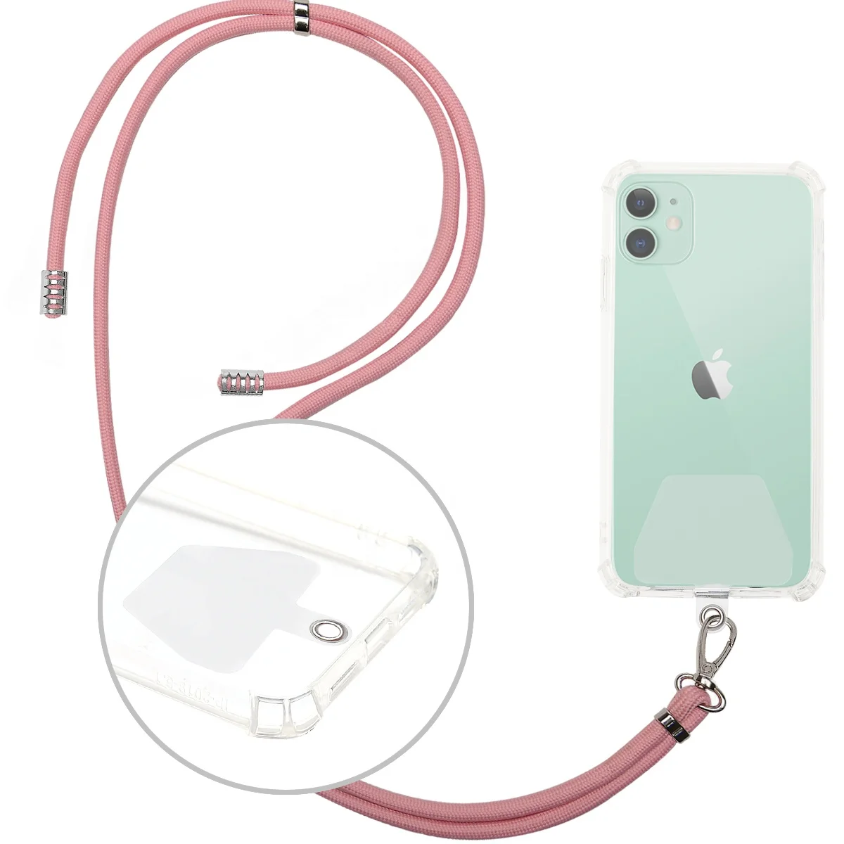 
Promotional Gift retractable neck strap lanyards Mobile Necklace Crossbody rope keychain pink woven lanyard phone holder  (62425012968)