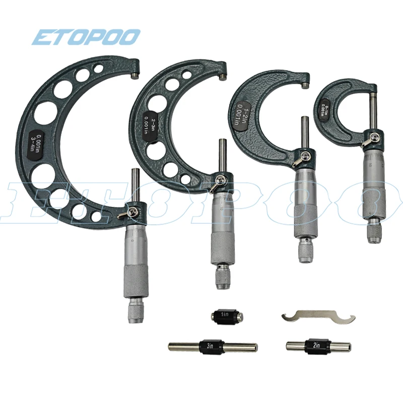 0 4 Pulgadas Fuera Micrometros En Juegos Pulgadas Micrometro 0 1 1 2 2 3 3 4 Pinza Medidor De Espesor Buy Micrometro Exterior Micrometro Medidor Product On Alibaba Com