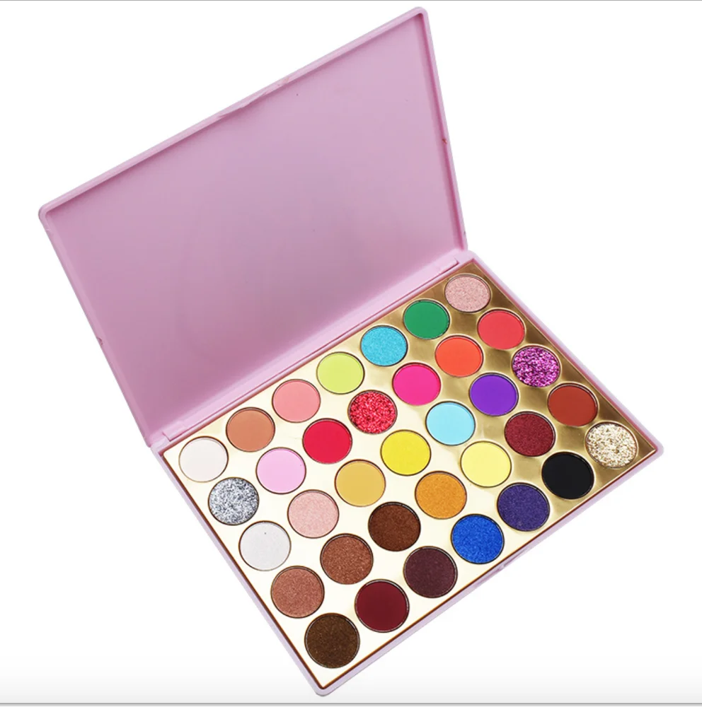 

OEM Private label Makeup 35Color Eyeshadow Palette No Logo shimmer&Matte&glitter eye shadow