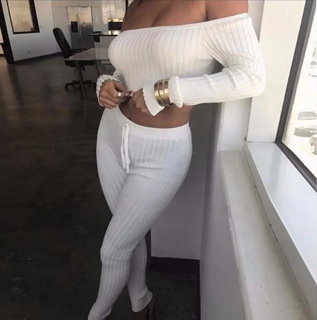 

AM912 2020 New Fashion 2 Piece Clothing Set Women Suit Sexy Two Pieces Tracksuit