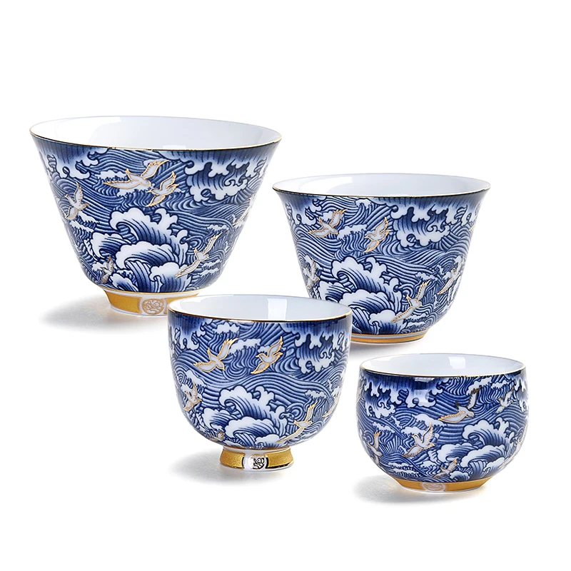 

ceramic porcelain seawave and sea gull tea coffee cup for tea, White