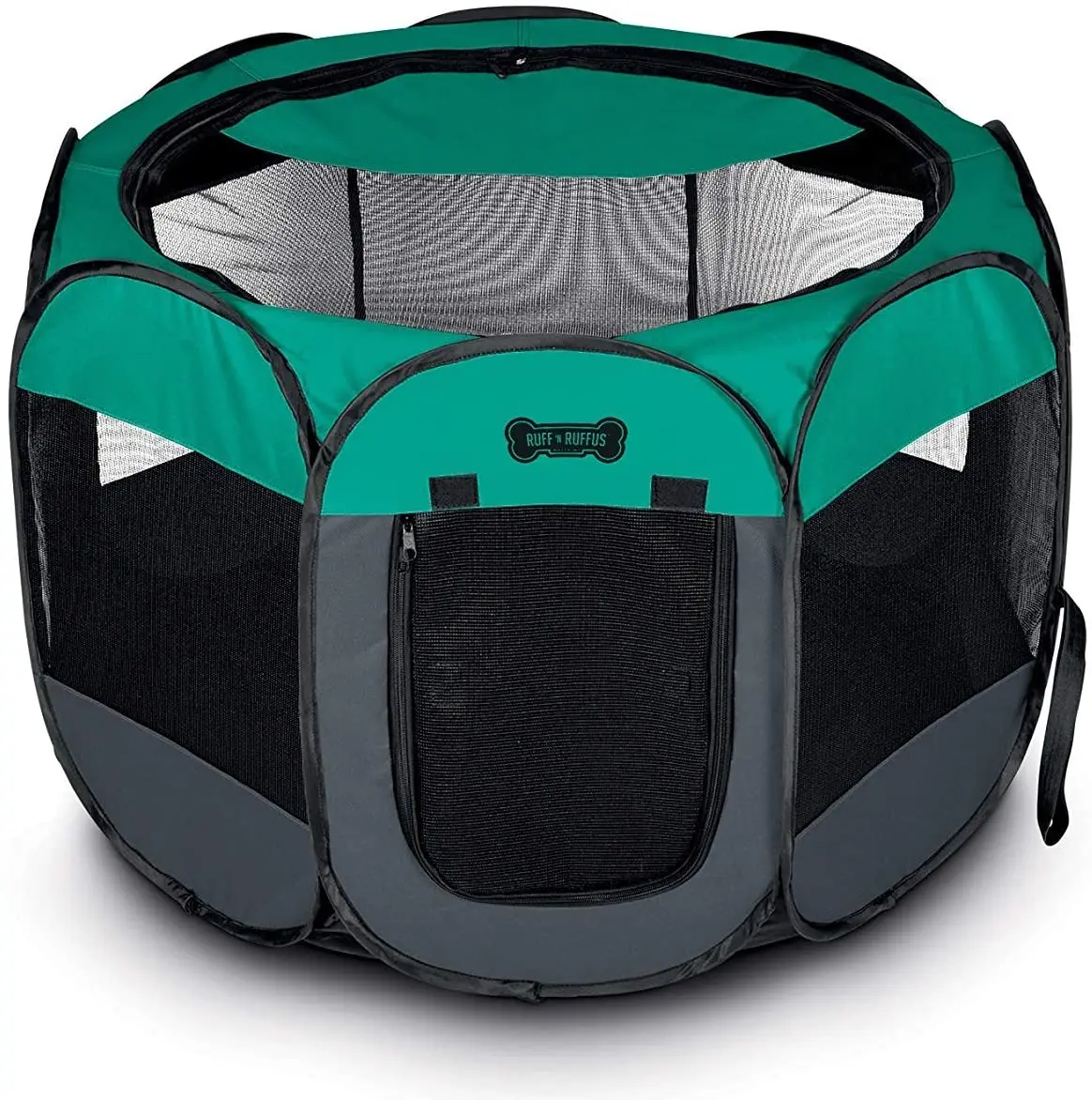 

Portable Foldable Pet Playpen with Carrying Case & Collapsible Travel Bowl Water Resistant Removable Shade, Black