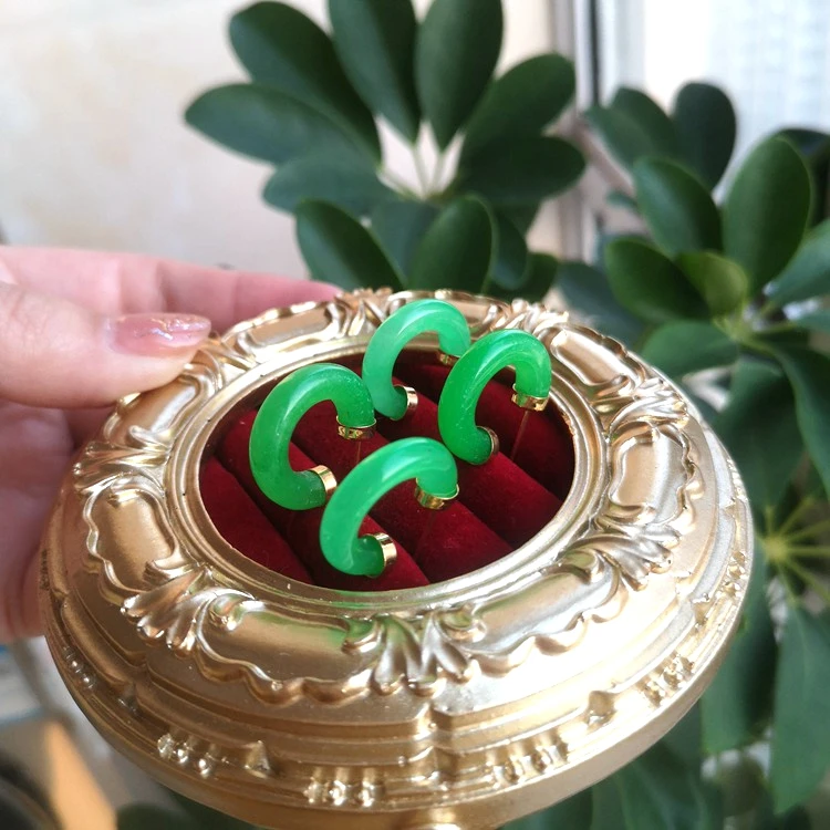 

Natural jade earrings hoop earring set made in China for women