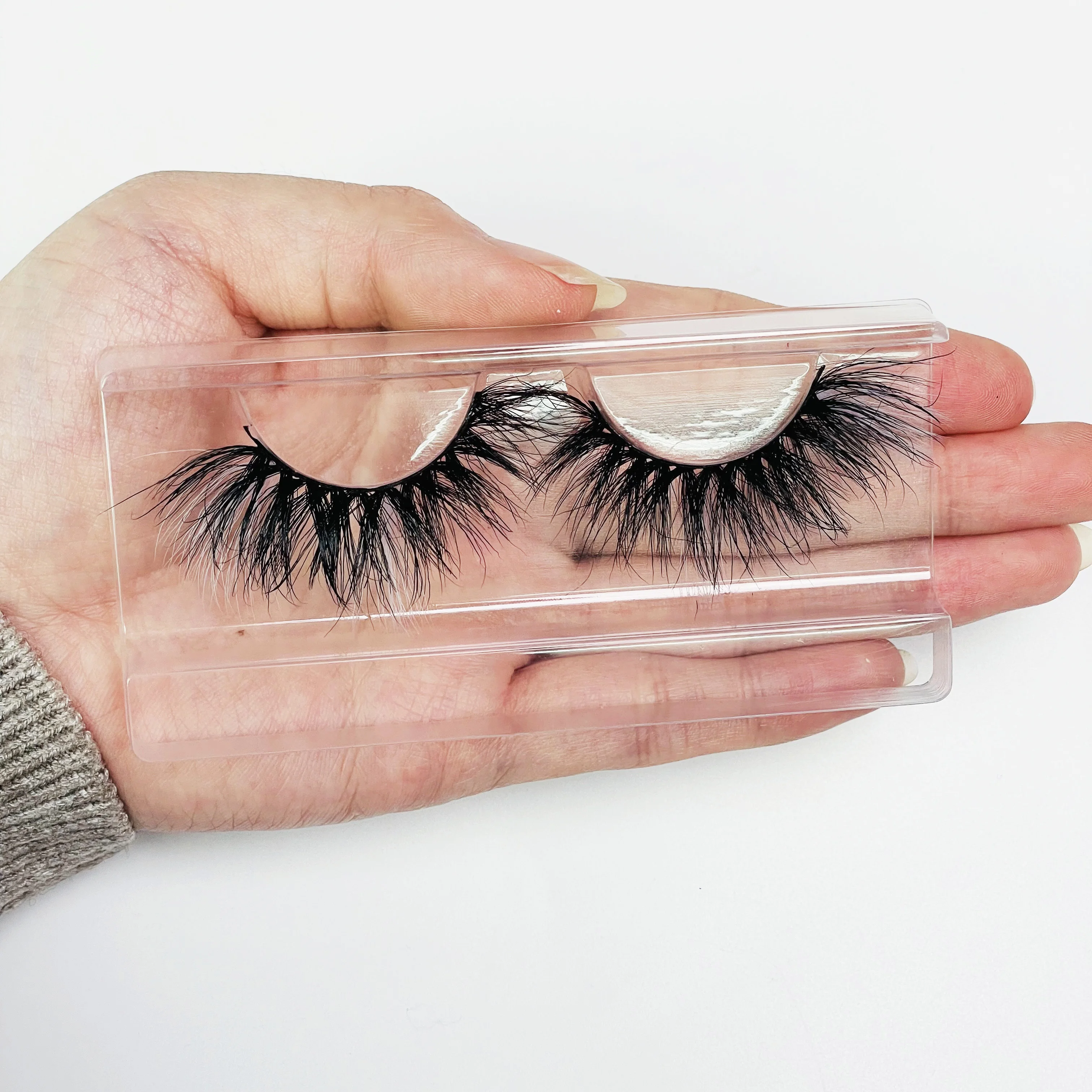 

25MM Extra Long False Eyelashes Vendor Own Label Natural Cruelty Free Mink 3D Lash Strips