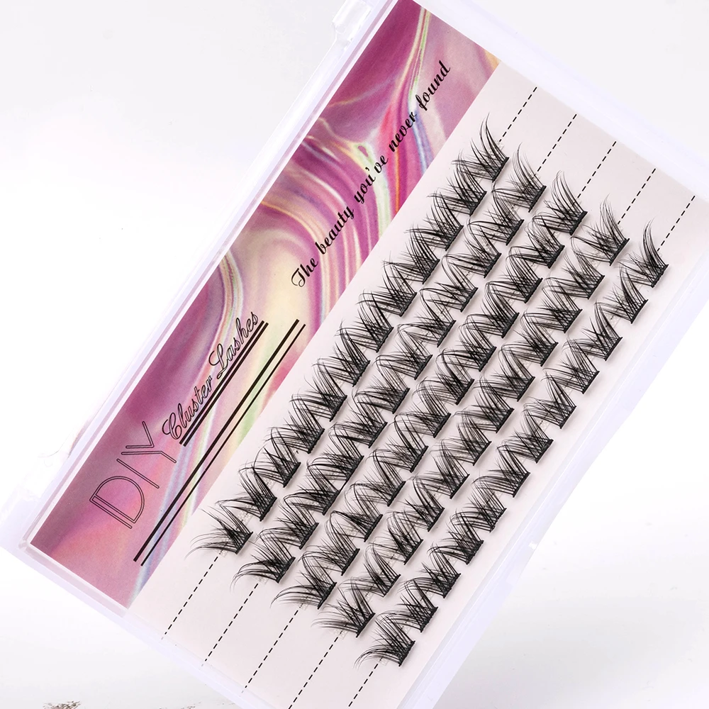 Yiernuo Wholesale Segments Cluster Eyelashes Extension Natural Plant Fiber DIY Individual Lashes Cruelty-Free Reusable Makeup