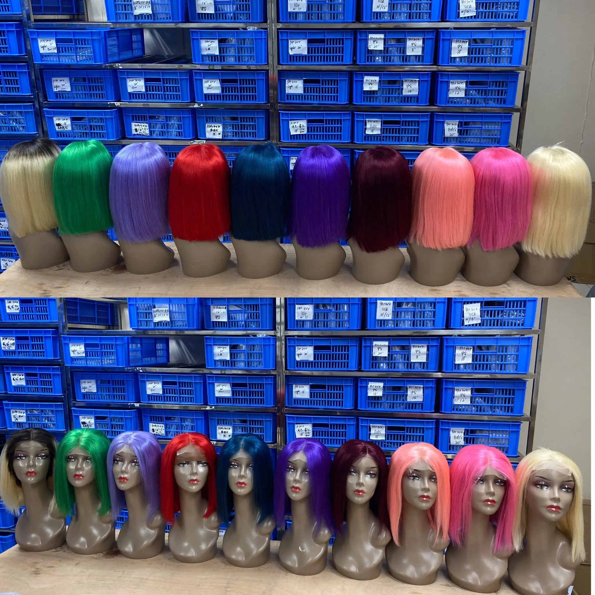 

Colorful bob wig 4x4 closure bob unit