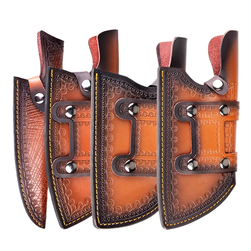 Kitchen Accessories Handmade Knife Leather Scabbard Professional Kitchen Leather Handmade Knife Scabbard Outdoor Portable Sheath