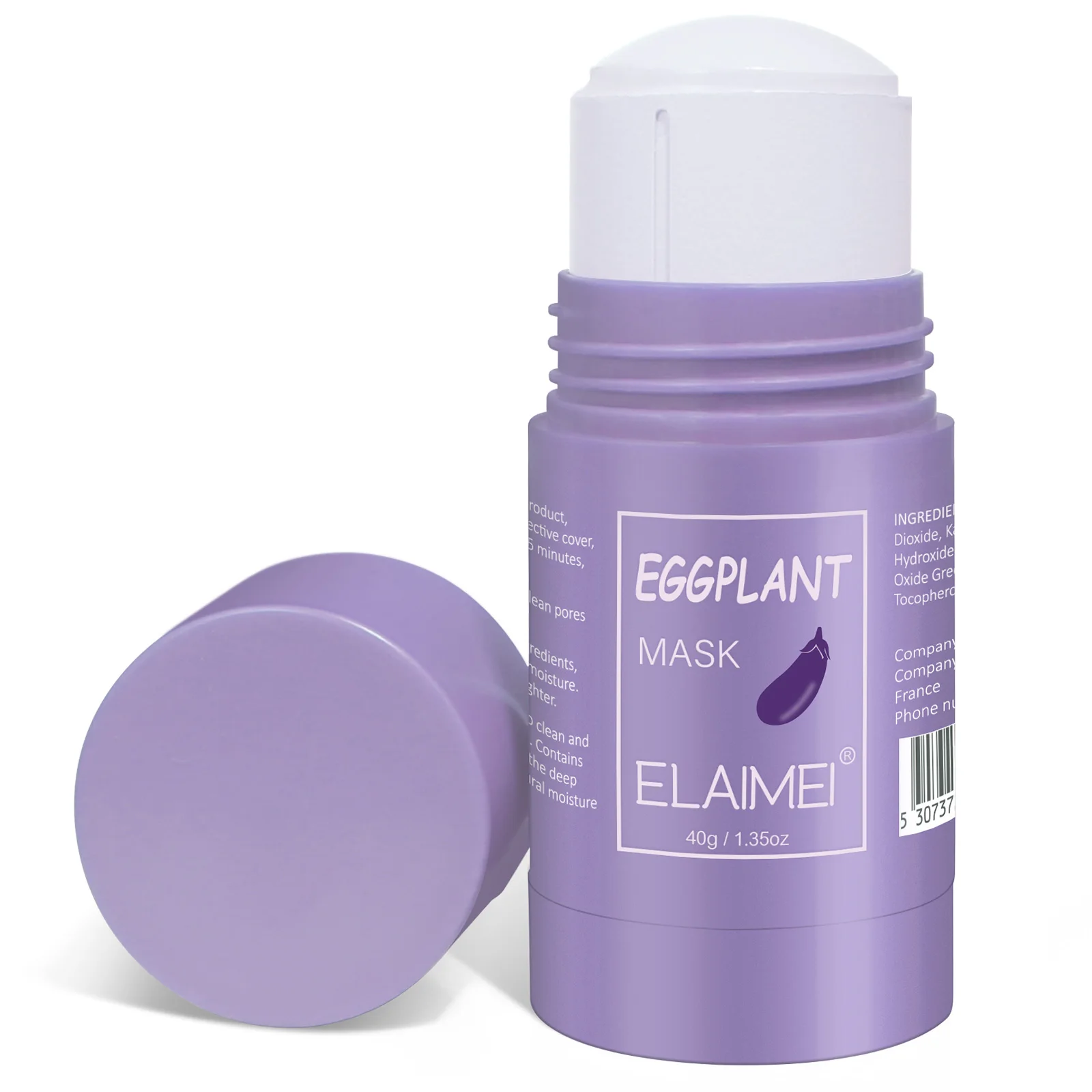 

ELAIMEI Reduce Blackhead Deeply Clean Moisture Control Oil Clay Cleansing Eggplant Facial Mask