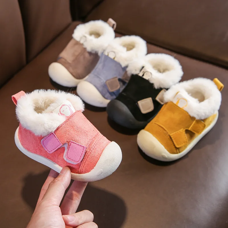 

2021 winter new baby plus velvet toddler shoes baby cotton shoes non-slip indoor shoes, Picture