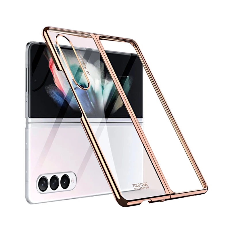 

High Quality Plating Hard PC Double Side Phone Case for Samsung Galaxy Z Fold 3 5G Shockproof Protective Cover, Multiple