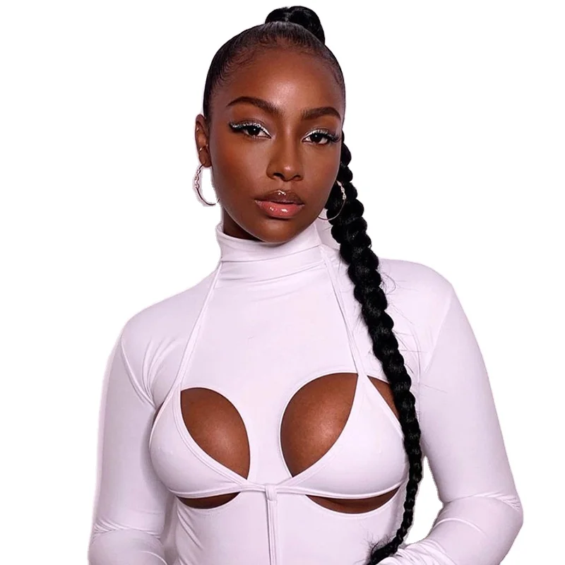 

European-american 2020 cross-border autumn new women's sexy hollow out high waist band lift hip tight sports jumpsuit, Picture