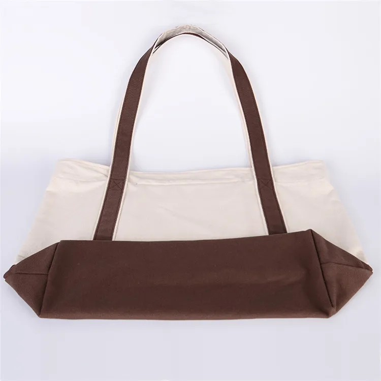 
Oversized Beige Washed Sturdy 18 Ounce Cotton Canvas Diaper Grocery shoulder tote bag with Gusset bottom 