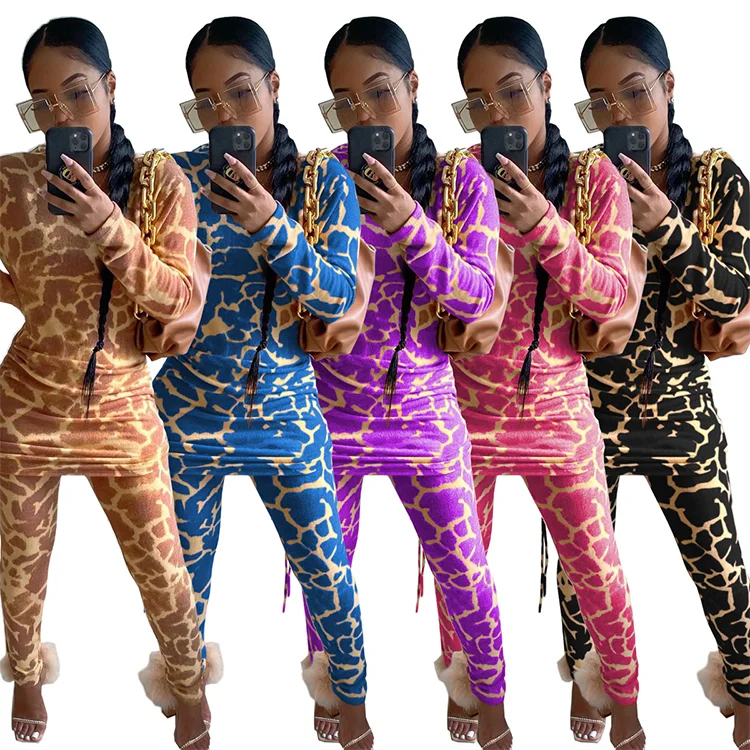 

Practical hot sale digital print 2 piece jumpsuit women casual romper set
