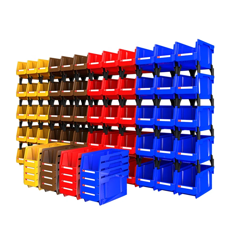 

Save 50% On Freight Back Hanging Warehouse Tool Storage Bin Plastic Stackable Parts Bin Box For Screws Nuts Hardware Toys, Blue,red,yellow,brown,customized