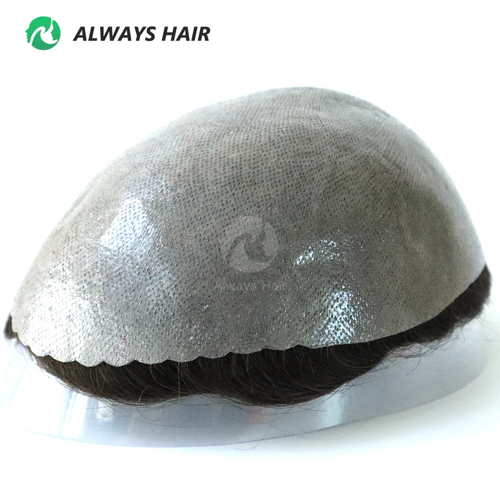 

Skin V - 130% Hair Density 0.08-0.12mm Thickness Durable Real Human Hair Men Skin Base PU Toupee