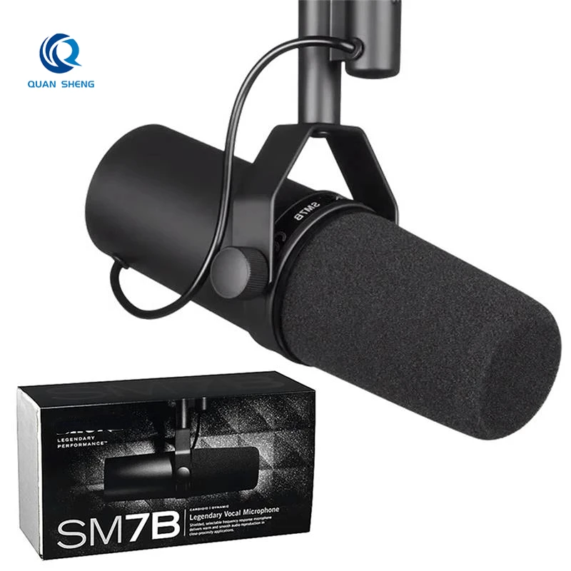 

SM7B Cardioid Studio Microphone Adjustable Frequency Response Recording Podcasting Vocal Dynamic Microphone SM7B