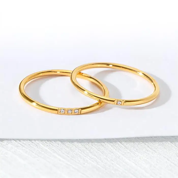 

Carline Dainty 18k Personalized Oem Stainless Steel Minimalist Jewelry Ring Gold Plated Wholesale Rings Accessories