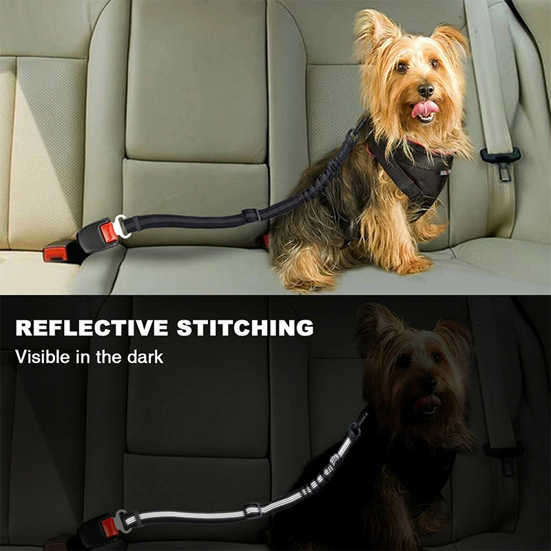 

Dog Safety Belt Adjustable Dog Car Seat Belt Reflective Car Seat Belt for Dog Harnesses Opp Bag Polyester Not Support Flexible, Black/green/grey