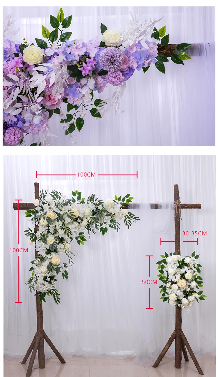 Hot Sale Aritificial Flower Rows Flower Archs Floral Design For Outdoor