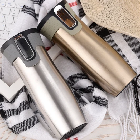 

New design 16 oz Thermo Insulated Water Bottles Stainless Steel Travel tumbler Mug With Lid Lock, Customized colors acceptable