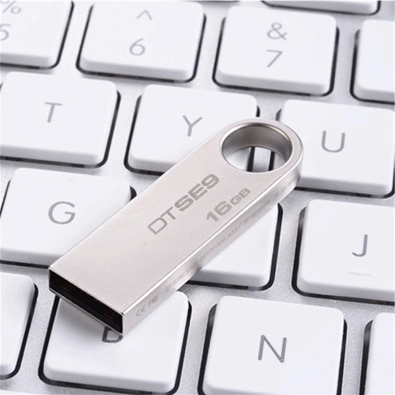 Stainless Steel USB 2.0 Pen Drive 32GB Flash Drive 8GB 16GB Pendrive USB Memory Stick with Keychain Flash Drive - ANKUX.COM