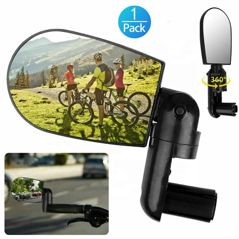 

360 Rotatable bike mirror mountain road bicycle handlebar mirrors outdoor view bike side mirror Cycling safety equipment, Black/red/blue/yellow