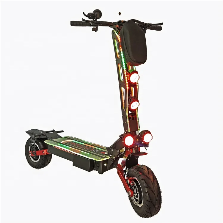 

Professional custom 13 inch 8000W 80AH Lithium battery long range High configuration electric scooters with Colored lights, Red