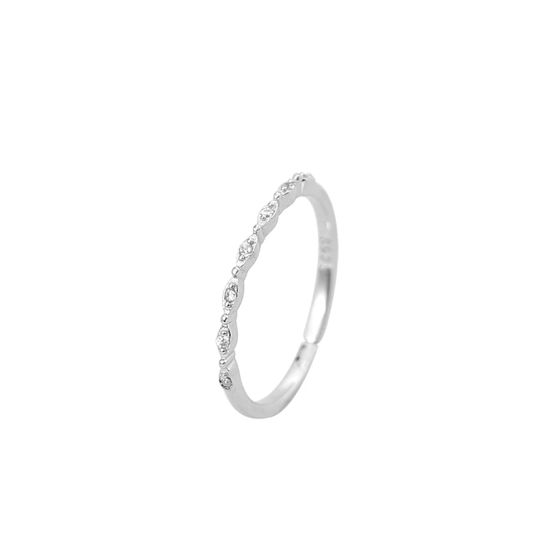 

Moyu Minimalist Jewelry Open Rings CZ 925 Sterling Silver Women Thin Rings