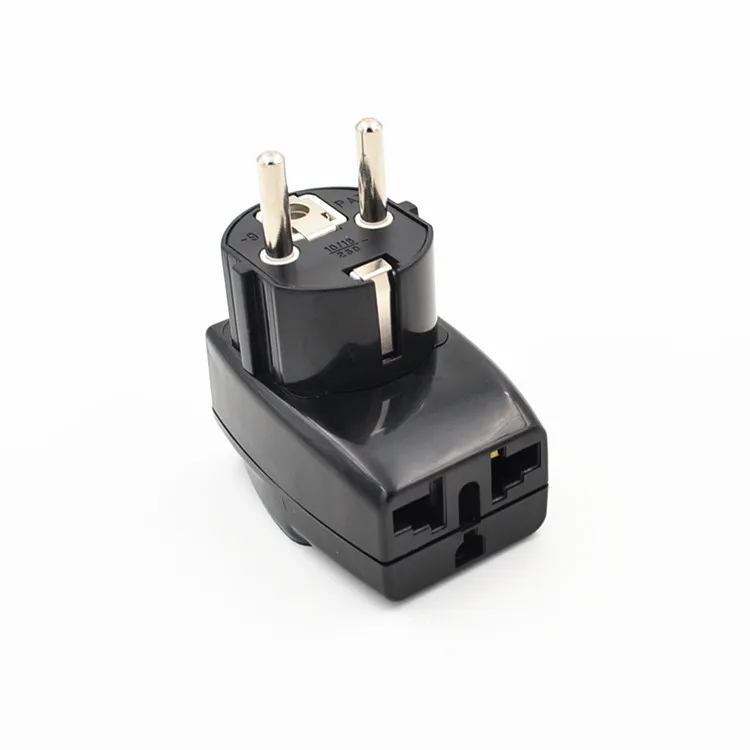 

1 to 3 adapter Schuko CEE7/7 EU travel adapter plug for France and Germany Russia Belgium Tunisia Germany eu converter TYPE E F