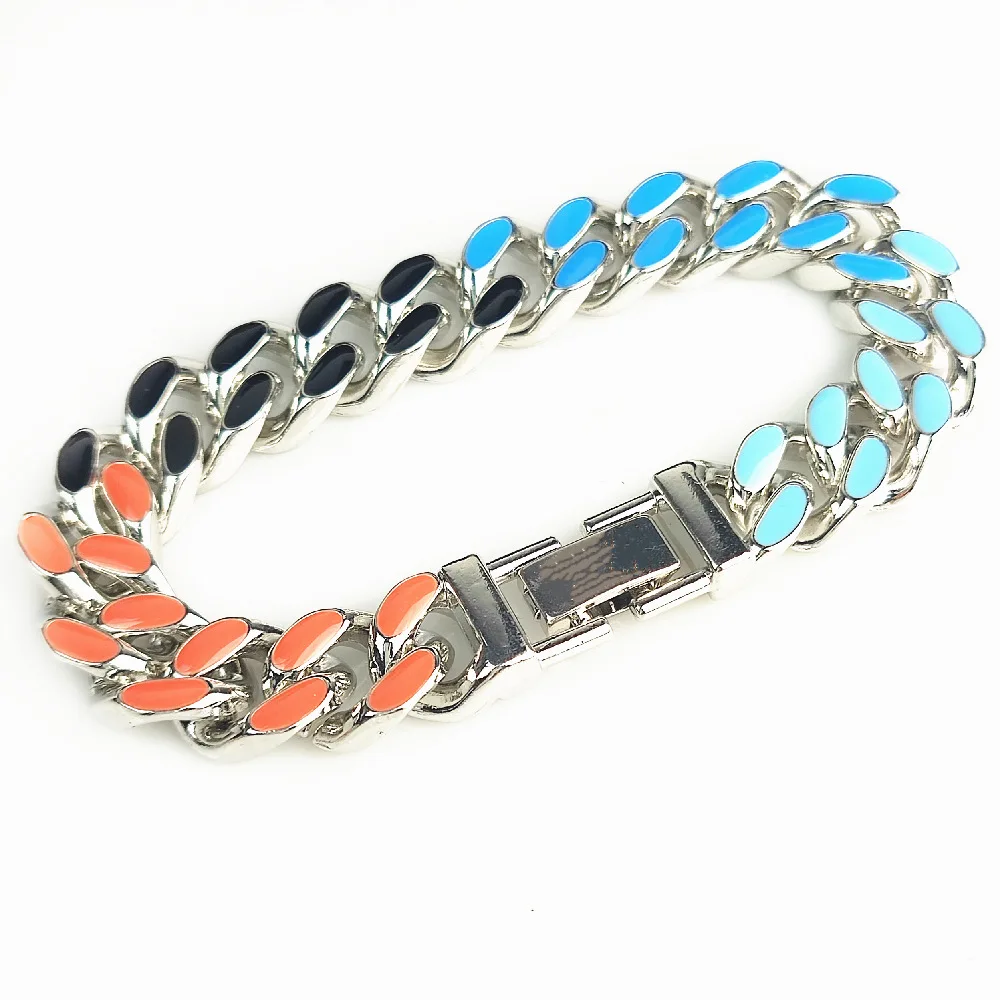 

12mm hiphop European and American style classic Seven colors chain necklace cuban link