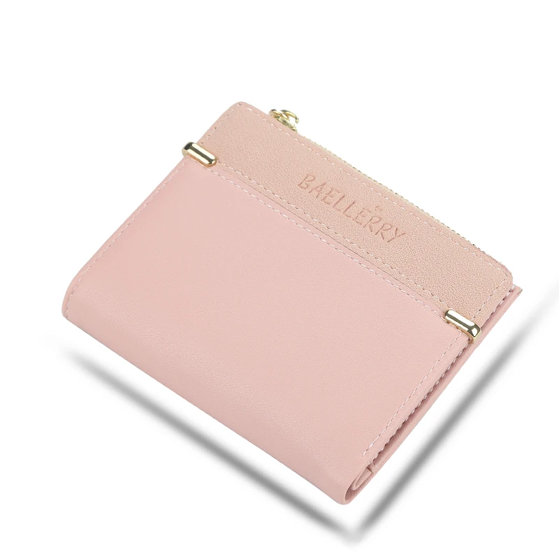 

2020 New Style Baellerry Fashion Thin Short Zipper Wallet For Women With Hasp,Lady Card Case Holder Coin Purse, 6 colors