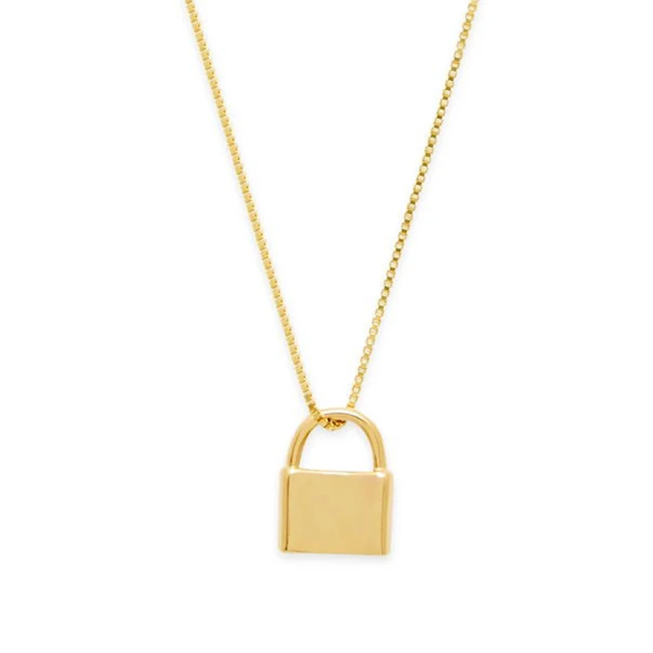 

Trendy 925 Sterling Silver Locket Necklace Wedding Forever Lock Pendant Necklace for Unisex Fashion Jewelry