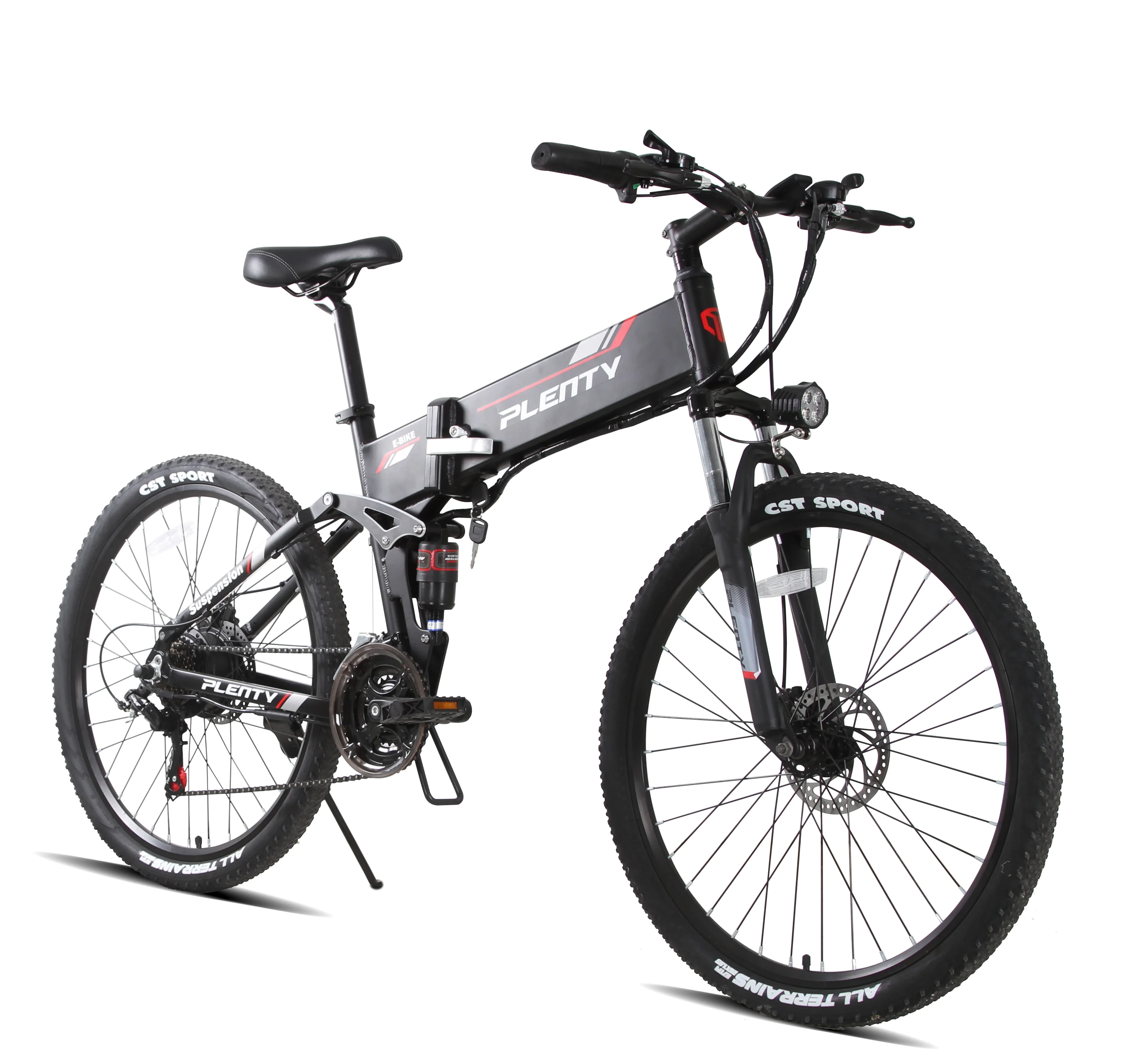 

[EU stock] [ EU Stock ]china custom men full suspension affordable lightweight 26'' fat vigorous plenty jaunty urban folding electric bike, Black