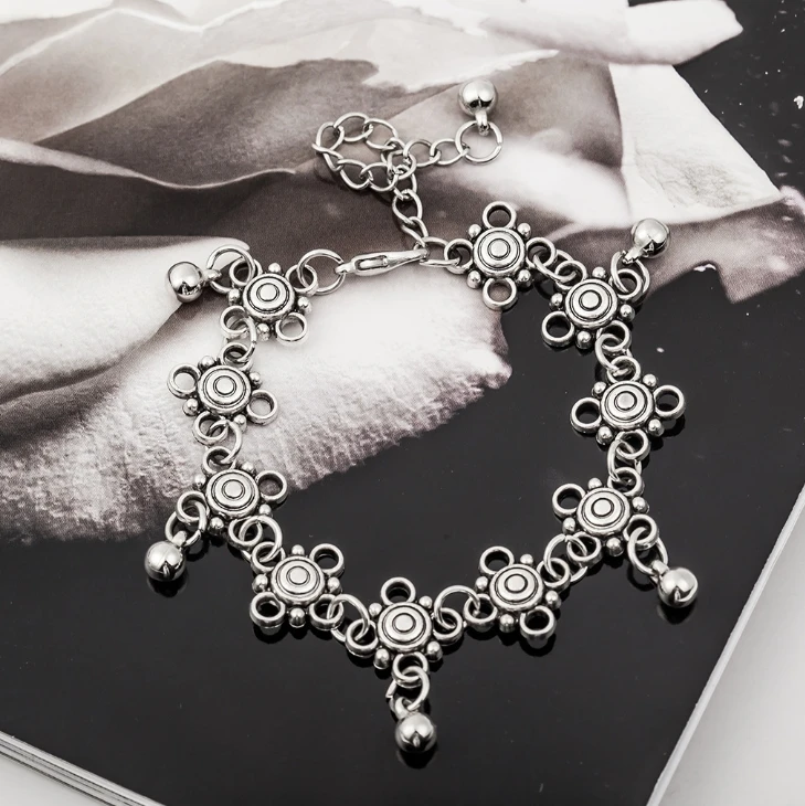 

Jewelry wholesale simple vintage feet jewelry hollow water droplets tassel beach anklet jewelry for women