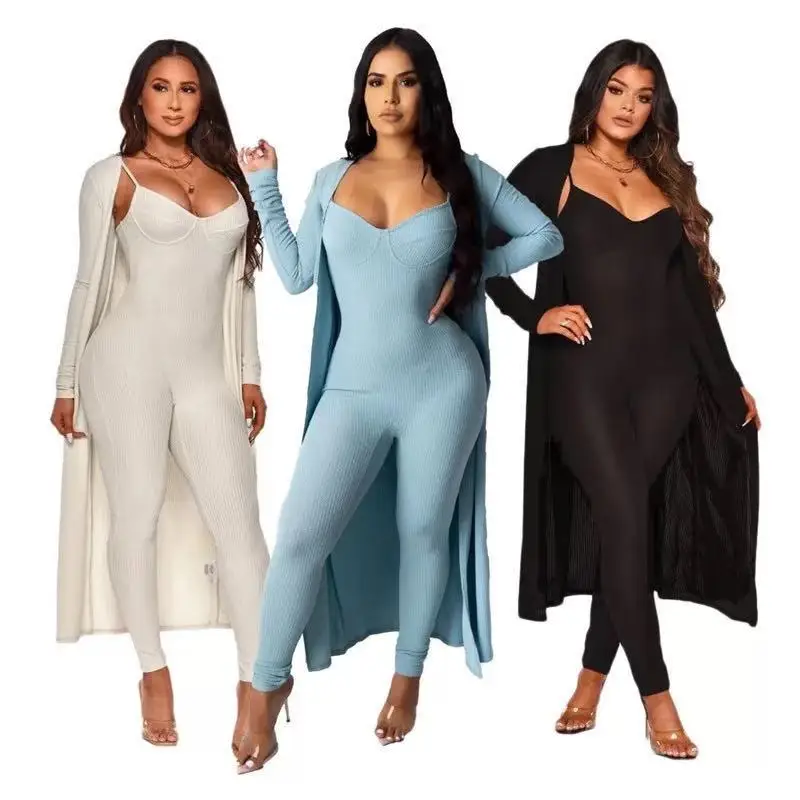 

Women Tracksuit Set 2 Piece Backless Sleeveless Fashion Outfits Solid Casual Skinny 2 Piece Pant Set One Piece Sexy jumpsuits