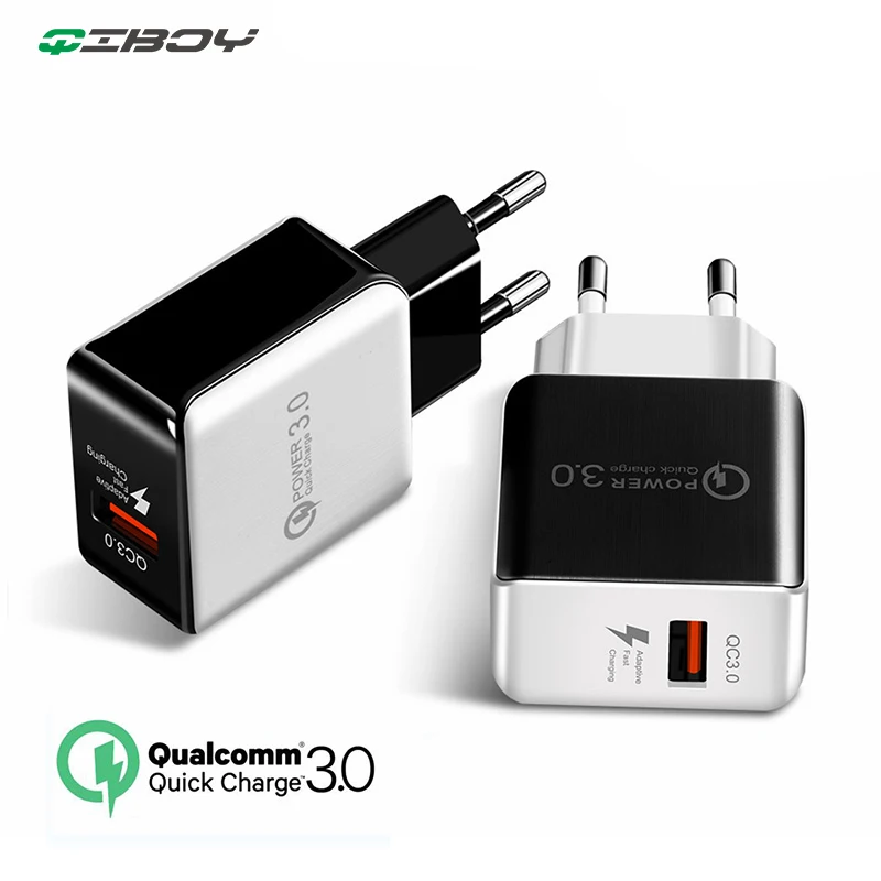 

Quick Charge QC3.0 Mobile Phone Charger USB Travel Wall EU US Plug Charger Smartphone 3A Fast Charging