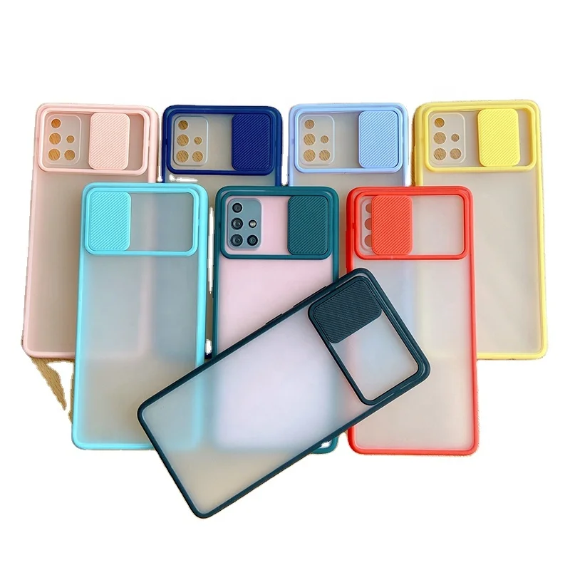 

Fashion Matte TPU PC Camera Protection Phone Case For Samsung Galaxy A51 A71 A50 A30 A31 A41 S20E S20 Plus, Black, red, blue, purple, pink, army green