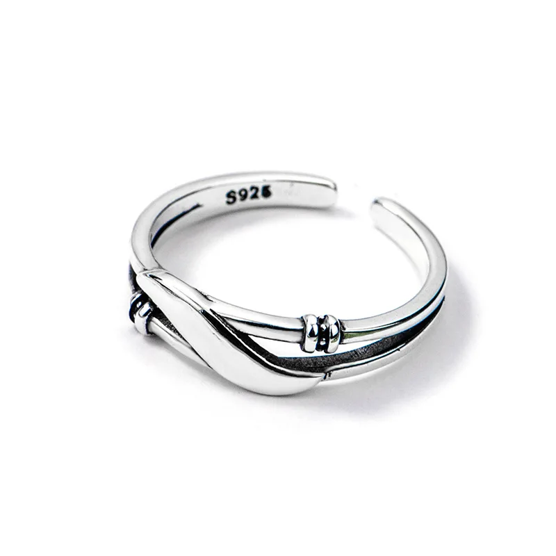 

Female Silver Rings 100% Real 925 Sterling Silver Ring for Engagement Wedding Fine Jewelry Gifts Open Size Ring for Women