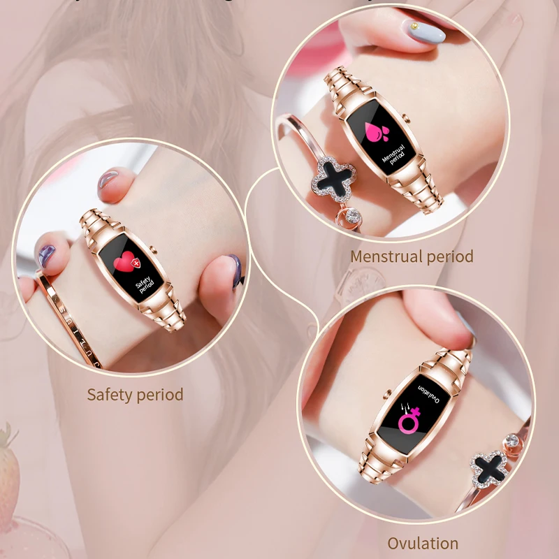 

Women 2021 H8 Smart Watch For IOS Android Waterproof Fitness Bracelet Lady Smartwatch Sleep Heart Rate Monitor Gift H8 Pro Watch, Customized colors