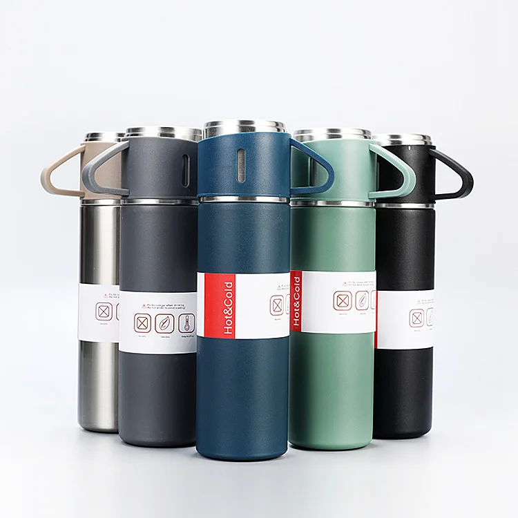 

Christmas Business Custom Gift Logo Travel Coffee Outdoor Tea 304 Stainless Steel Vacuum Flask Set Gift Box