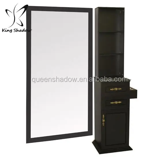 

Hot Sale Led Light Mirror Cabinet Hair Beauty Salon Furniture Barber Station, Black/white/others