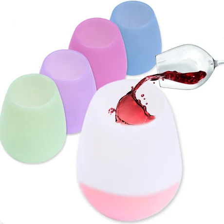 

Custom logo sticker silicone wine cup girls party dresses silicone red wine cup