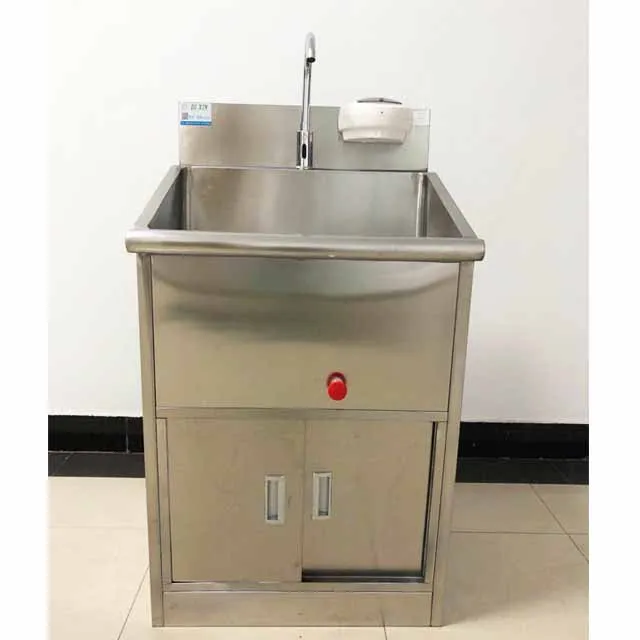
Stainless steel hand sink in sterile room of hospital operating room 