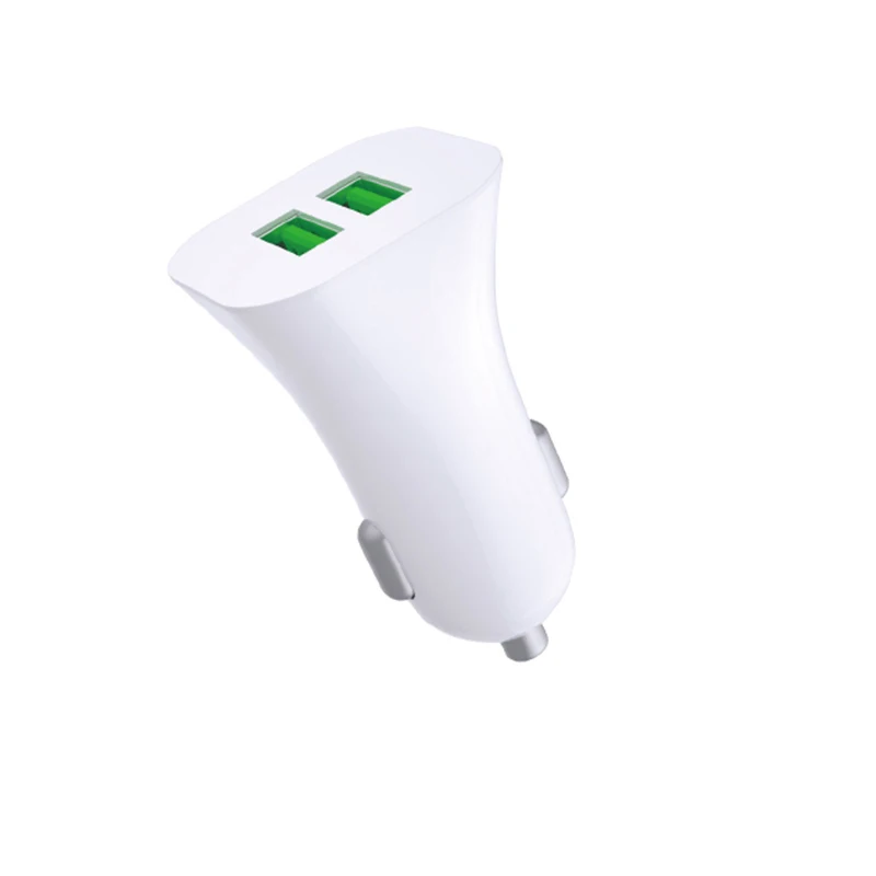

Universal Cheap OEM Durable White ABS Cheap Dual Usb Phone Car Charger 12v