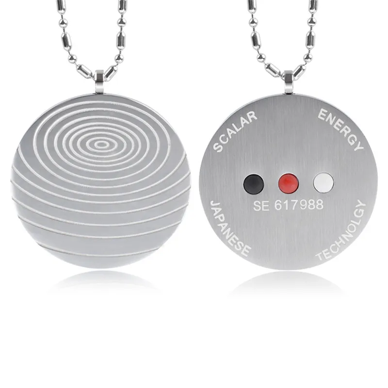 

Metal Steel Pendant Men Energy Ions Charms Fashion Jewelry Gift Women Silver Stainless Steel Chain Box