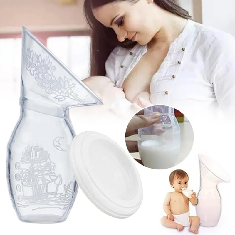 

Amazon hot sale Baby Feeding Hand Free Correction Breastmilk Silicone Milk Collector Manual Breast Pump With Suction Base