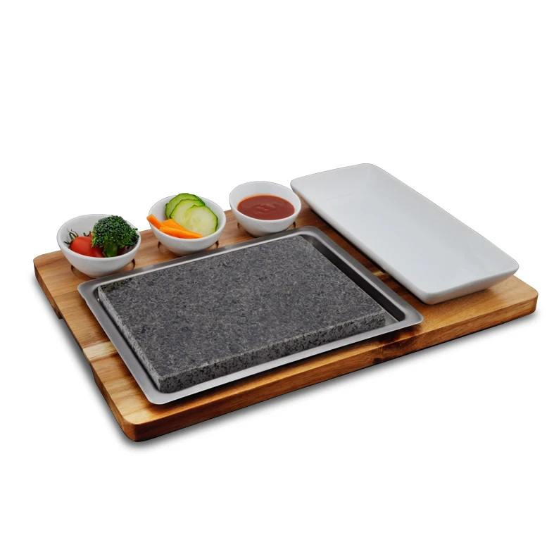 

Popular Cooking Lava Rock Grill And lava stone steak restaurant Cooking Steak Set Cookware