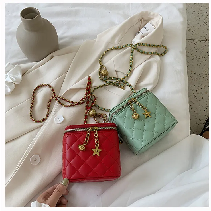 

2021 summer new Korean mini shoulder bag light color female girls women costumized pu leather handbag straps
