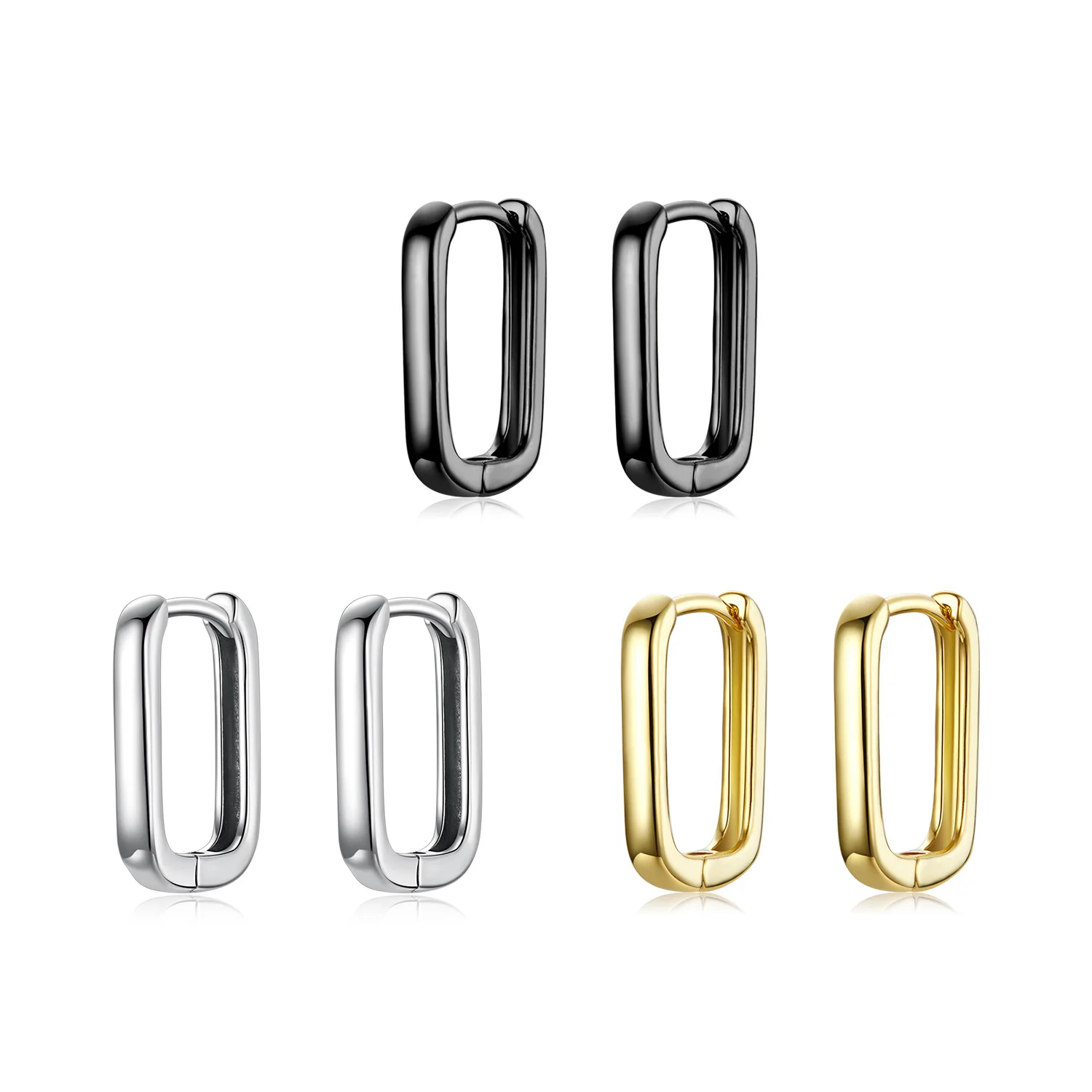 

BSE478 New product 925 sterling silver gold plated French ear clip hoop earrings