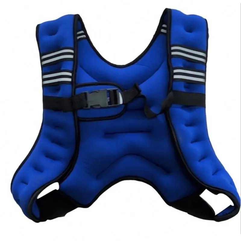 

Durable Adjustable Iron Weight Bearing Running Jacket Outdoor Fitness Training Sand Sandbag Vest, Blue,black